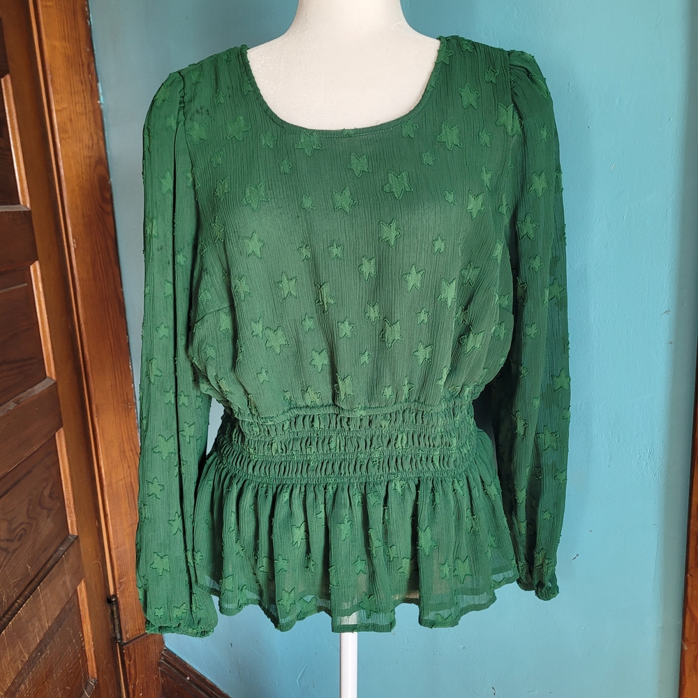 Torrid Green Star Blouse